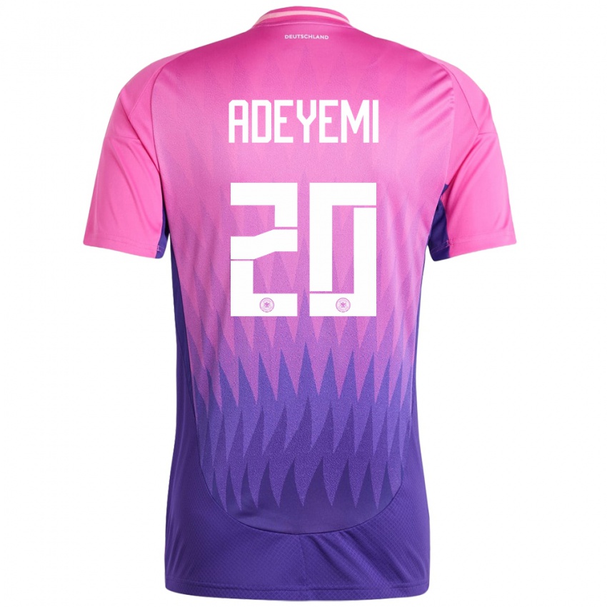 Herren Deutschland Karim Adeyemi #20 Pink Lila Auswärtstrikot Trikot 24-26 T-Shirt