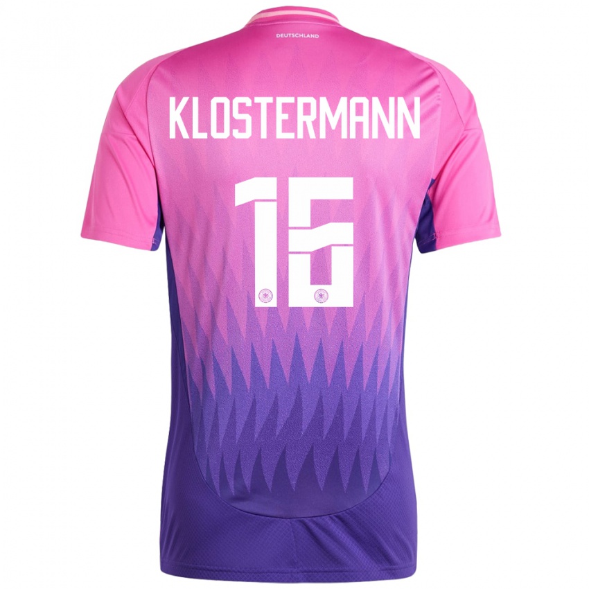 Herren Deutschland Lukas Klostermann #16 Pink Lila Auswärtstrikot Trikot 24-26 T-Shirt