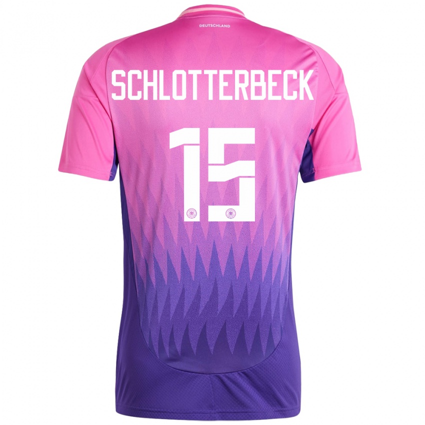 Herren Deutschland Nico Schlotterbeck #15 Pink Lila Auswärtstrikot Trikot 24-26 T-Shirt