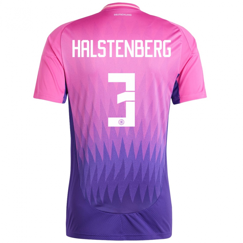 Herren Deutschland Marcel Halstenberg #3 Pink Lila Auswärtstrikot Trikot 24-26 T-Shirt