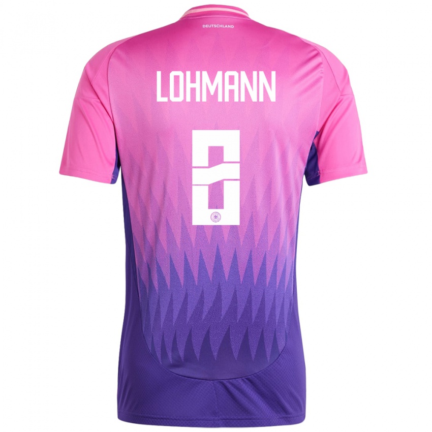 Herren Deutschland Sydney Lohmann #8 Pink Lila Auswärtstrikot Trikot 24-26 T-Shirt