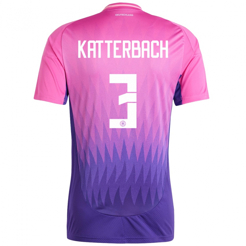 Herren Deutschland Noah Katterbach #3 Pink Lila Auswärtstrikot Trikot 24-26 T-Shirt