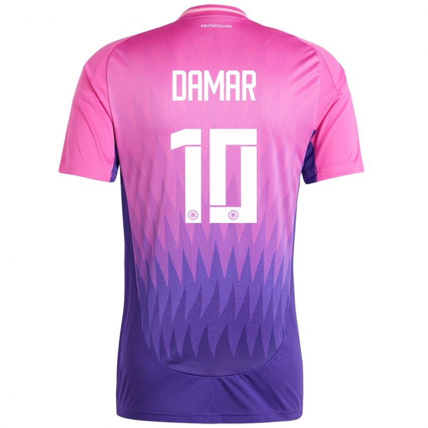 Herren Deutschland Muhammed Damar #10 Pink Lila Auswärtstrikot Trikot 24-26 T-Shirt