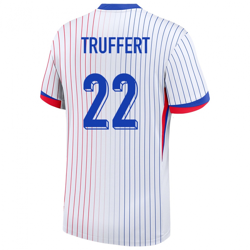 Herren Frankreich Adrien Truffert #22 Weiß Auswärtstrikot Trikot 24-26 T-Shirt