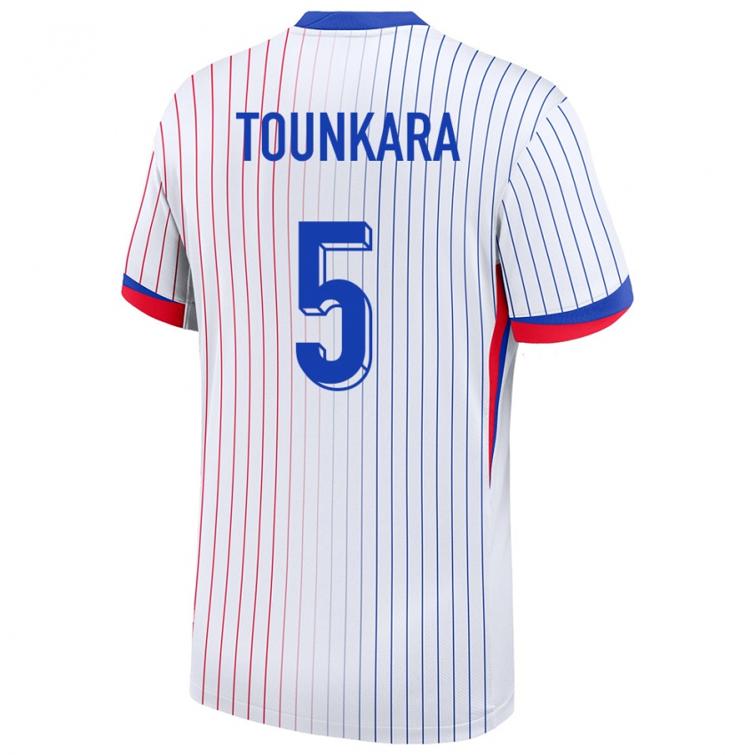 Herren Frankreich Aissatou Tounkara #5 Weiß Auswärtstrikot Trikot 24-26 T-Shirt