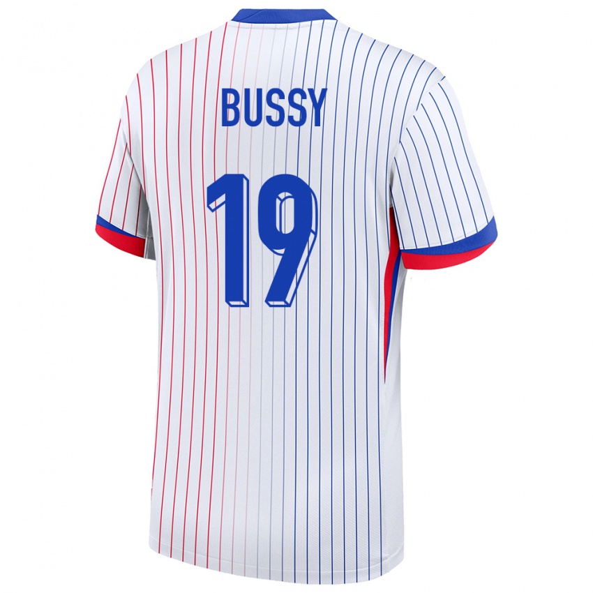 Herren Frankreich Kessya Bussy #19 Weiß Auswärtstrikot Trikot 24-26 T-Shirt