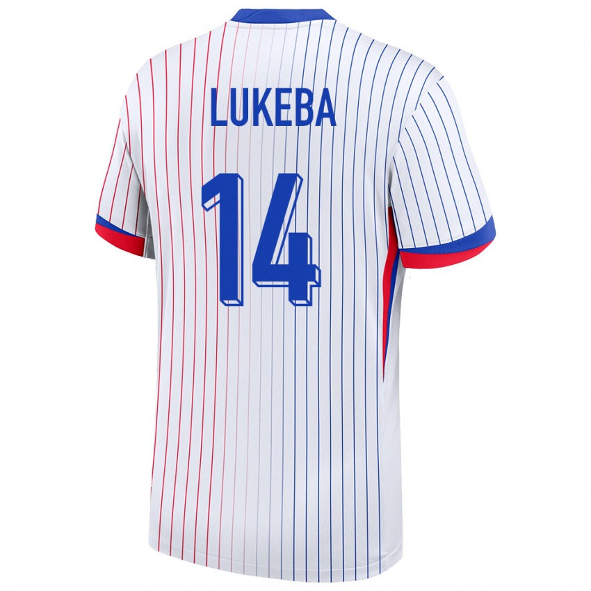 Herren Frankreich Castello Lukeba #14 Weiß Auswärtstrikot Trikot 24-26 T-Shirt