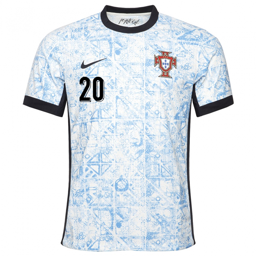 Herren Portugal Joao Cancelo #20 Cremeblau Auswärtstrikot Trikot 24-26 T-Shirt