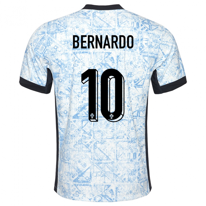 Herren Portugal Bernardo Silva #10 Cremeblau Auswärtstrikot Trikot 24-26 T-Shirt