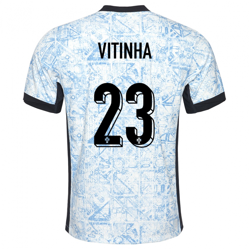 Herren Portugal Vitinha #23 Cremeblau Auswärtstrikot Trikot 24-26 T-Shirt