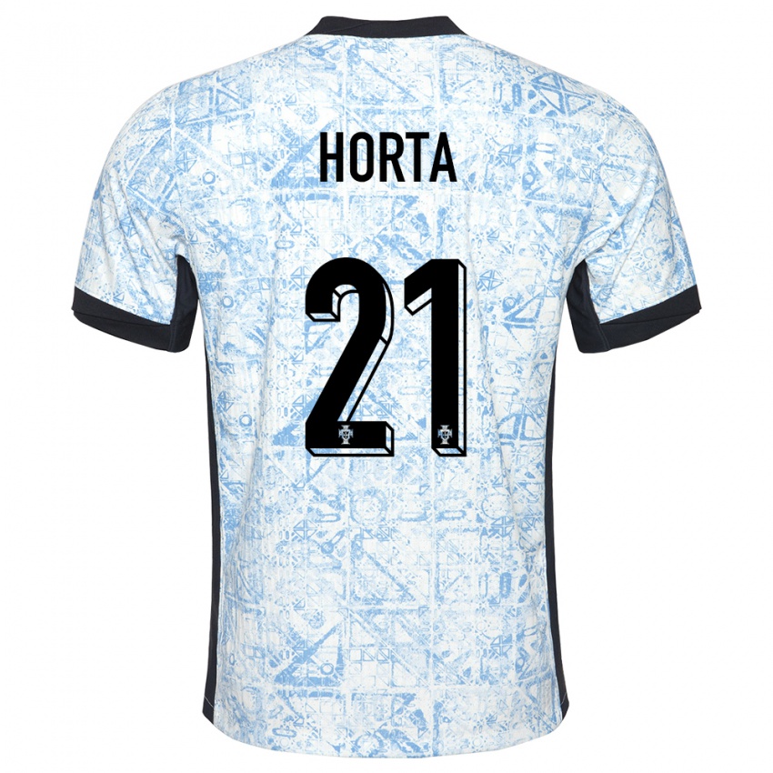 Herren Portugal Ricardo Horta #21 Cremeblau Auswärtstrikot Trikot 24-26 T-Shirt