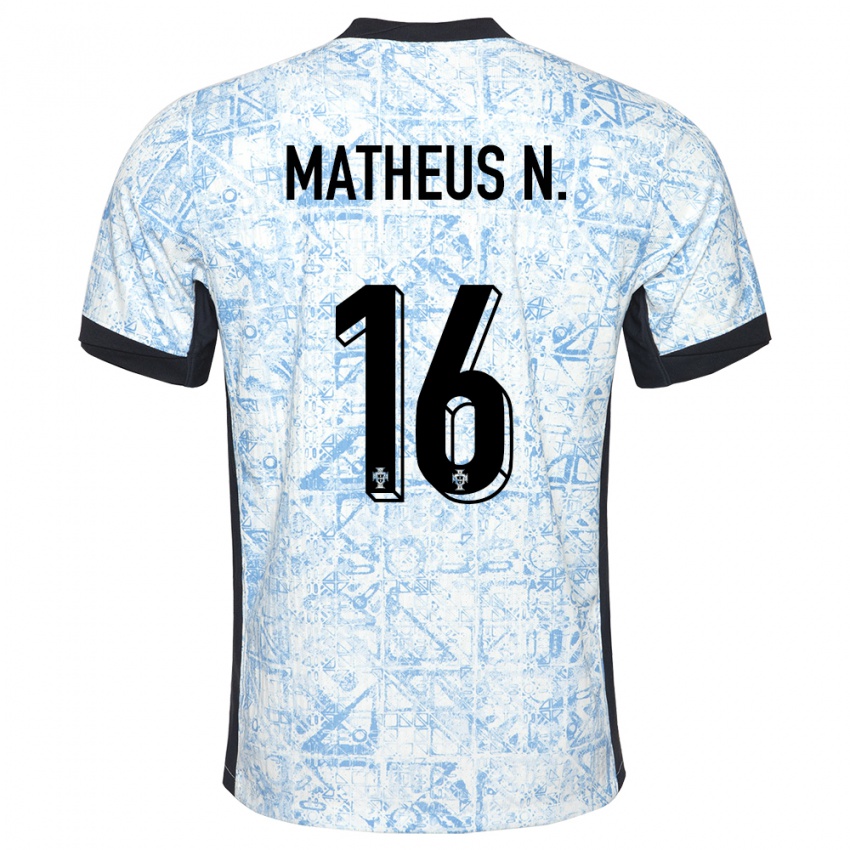 Herren Portugal Matheus Nunes #16 Cremeblau Auswärtstrikot Trikot 24-26 T-Shirt