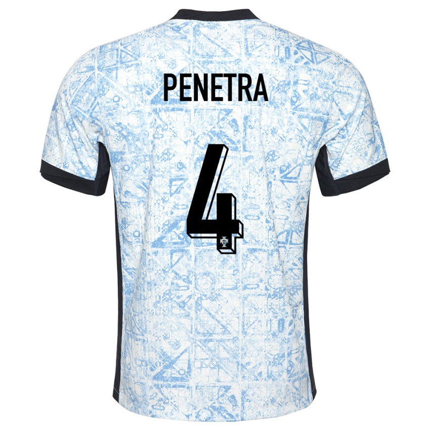 Herren Portugal Alexandre Penetra #4 Cremeblau Auswärtstrikot Trikot 24-26 T-Shirt