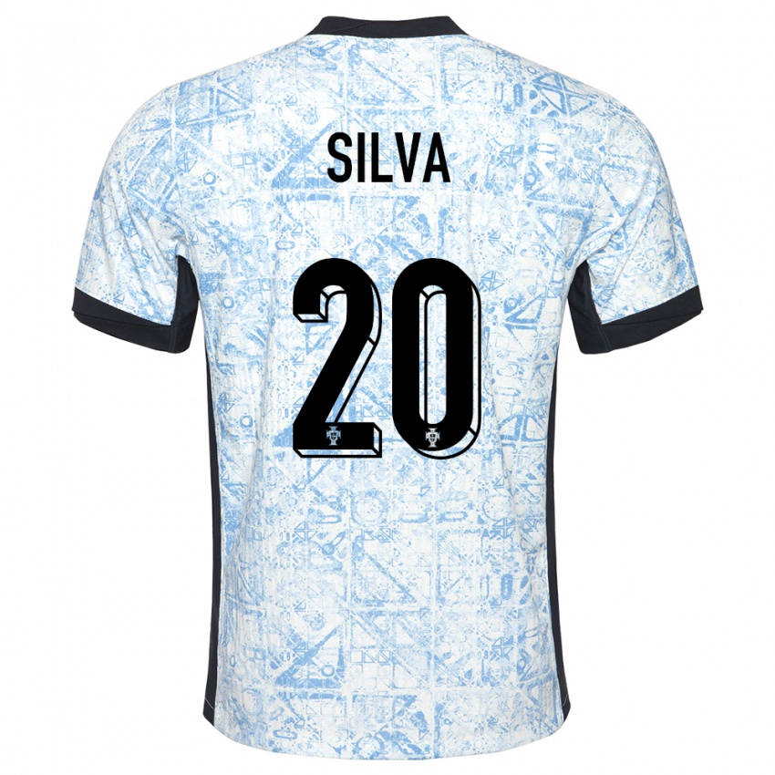 Herren Portugal Fabio Silva #20 Cremeblau Auswärtstrikot Trikot 24-26 T-Shirt