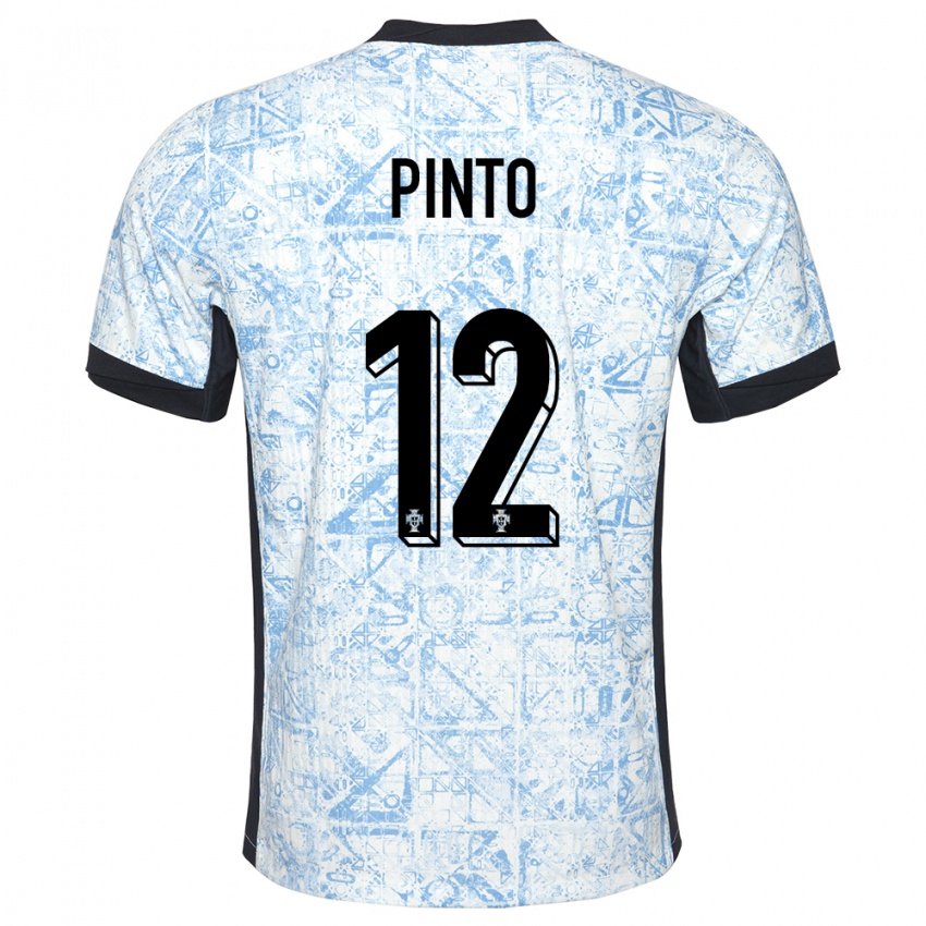 Herren Portugal Diogo Pinto #12 Cremeblau Auswärtstrikot Trikot 24-26 T-Shirt