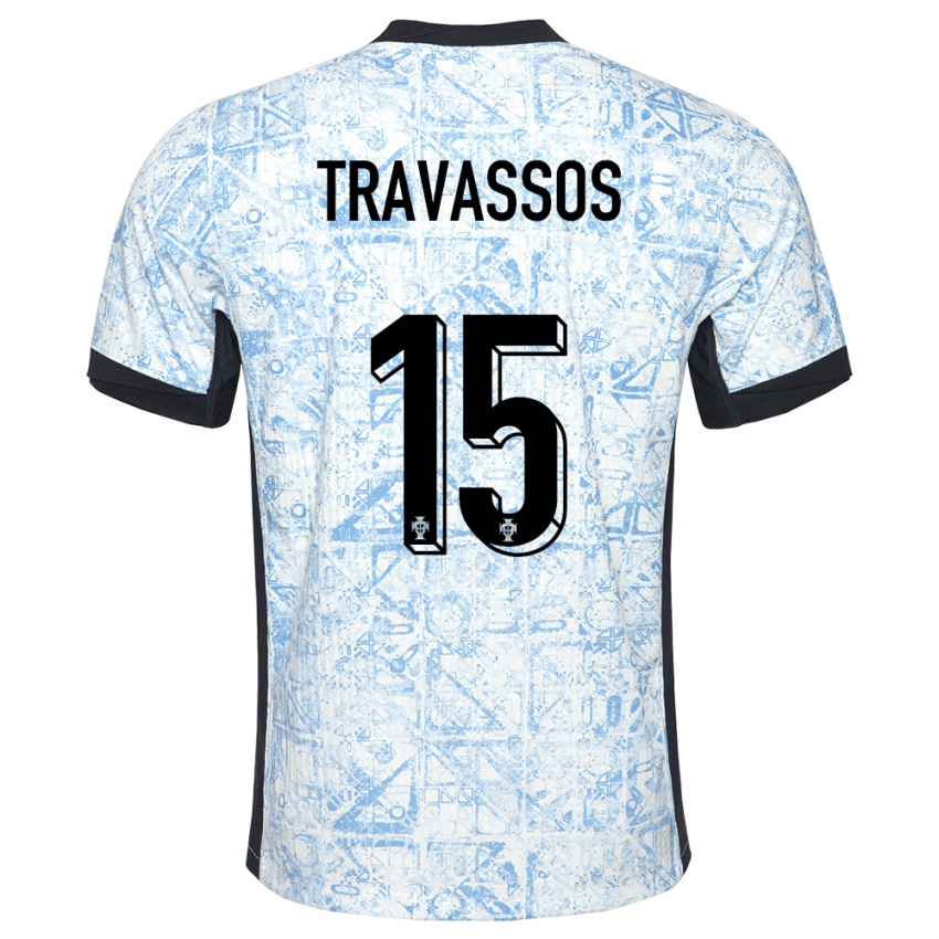 Herren Portugal Diogo Travassos #15 Cremeblau Auswärtstrikot Trikot 24-26 T-Shirt