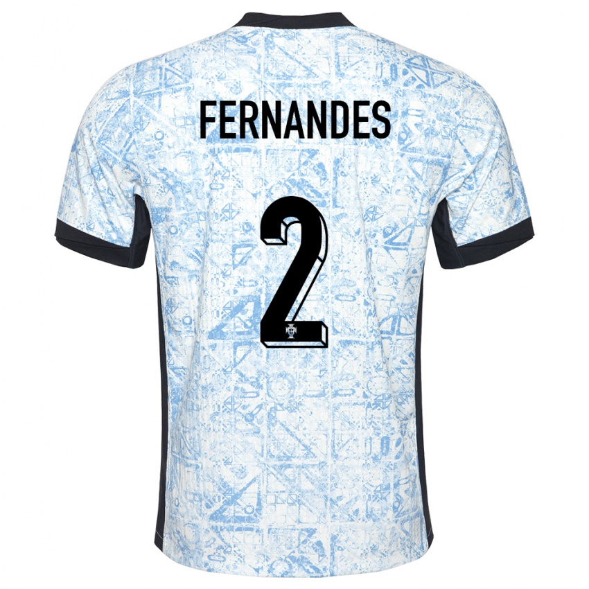 Herren Portugal Martim Fernandes #2 Cremeblau Auswärtstrikot Trikot 24-26 T-Shirt