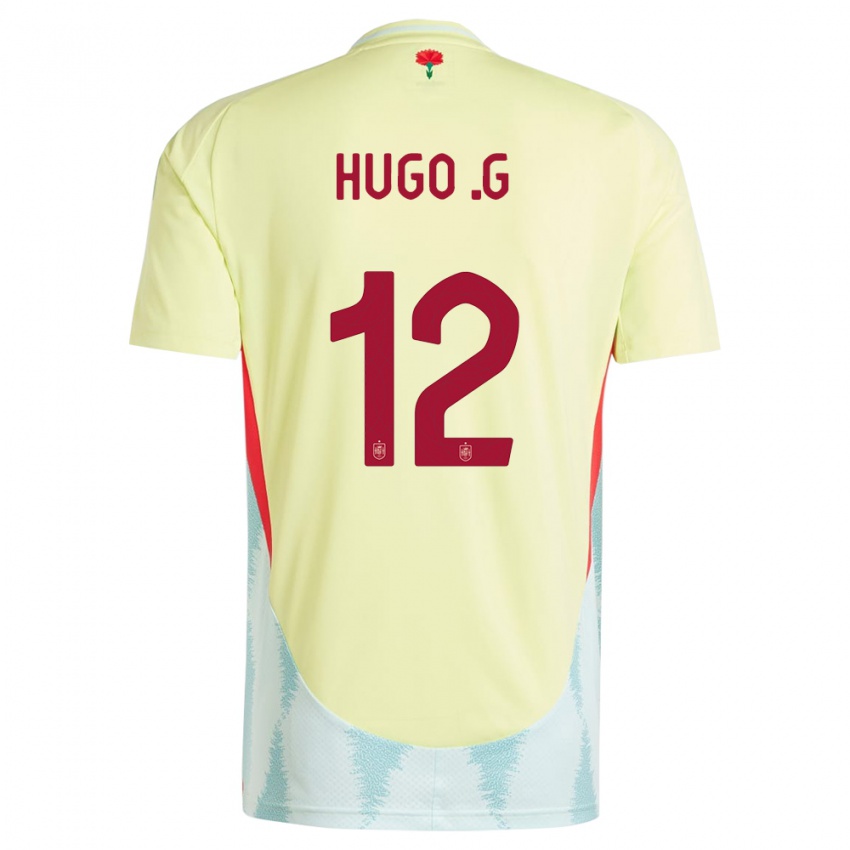 Herren Spanien Hugo Guillamon #12 Gelb Auswärtstrikot Trikot 24-26 T-Shirt