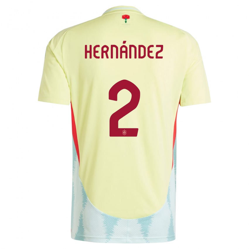 Herren Spanien Oihane Hernandez #2 Gelb Auswärtstrikot Trikot 24-26 T-Shirt