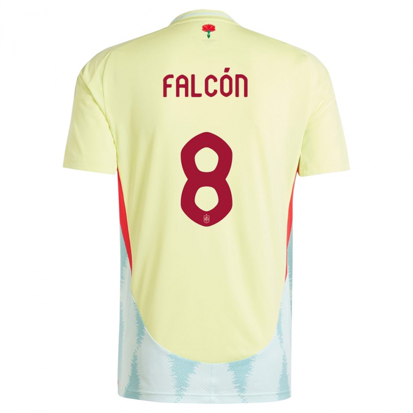 Herren Spanien Andrea Falcon #8 Gelb Auswärtstrikot Trikot 24-26 T-Shirt