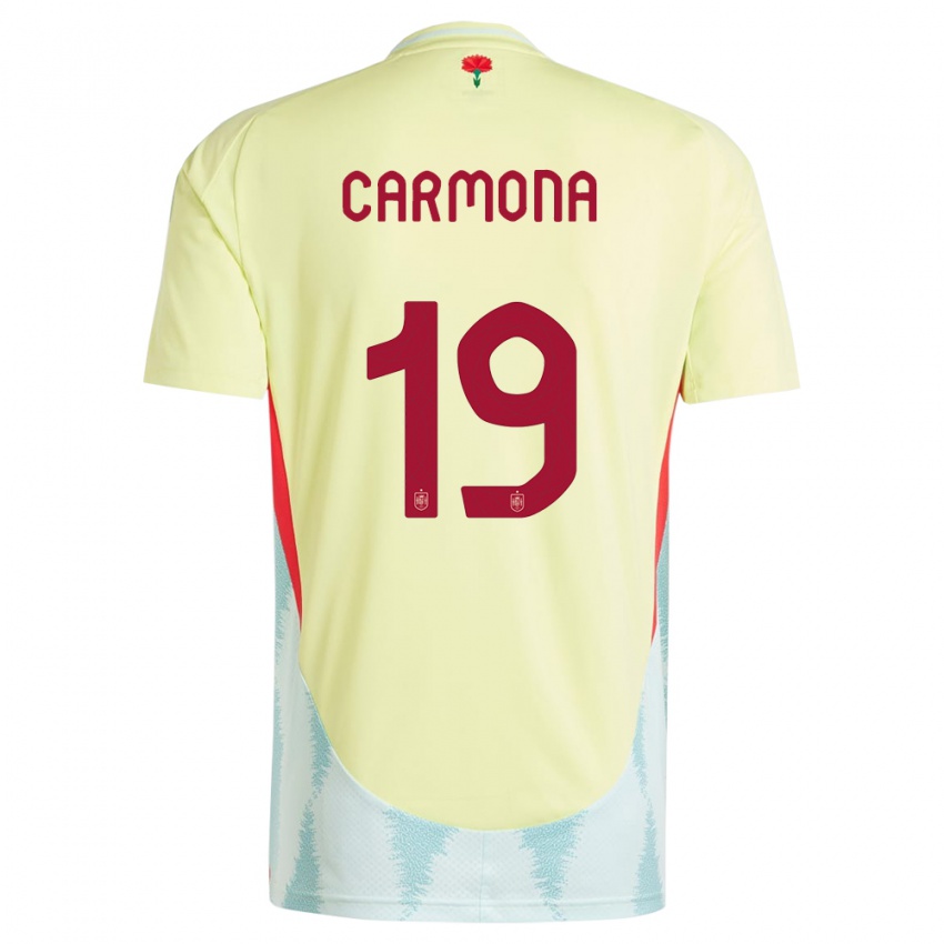 Herren Spanien Olga Carmona #19 Gelb Auswärtstrikot Trikot 24-26 T-Shirt