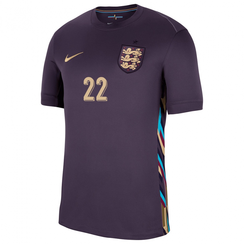 Herren England James Trafford #22 Dunkle Rosine Auswärtstrikot Trikot 24-26 T-Shirt