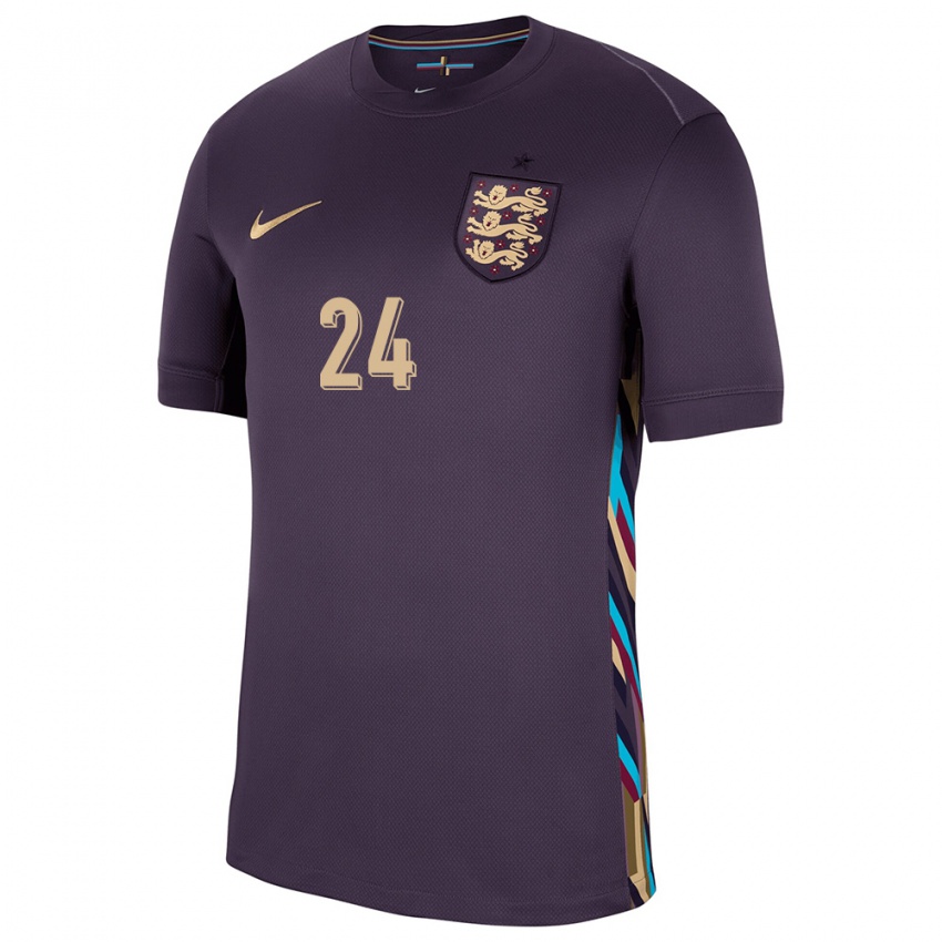 Herren England Cole Palmer #24 Dunkle Rosine Auswärtstrikot Trikot 24-26 T-Shirt