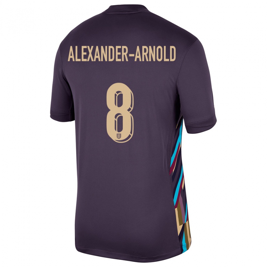 Herren England Trent Alexander-Arnold #8 Dunkle Rosine Auswärtstrikot Trikot 24-26 T-Shirt