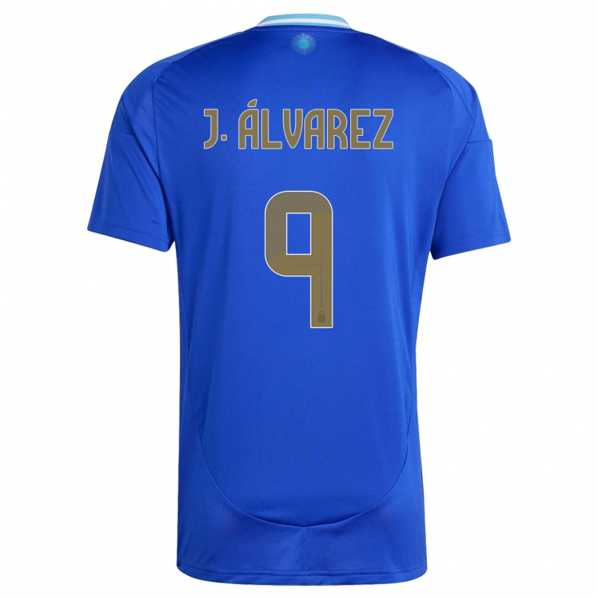 Herren Argentinien Julian Alvarez #9 Blau Auswärtstrikot Trikot 24-26 T-Shirt