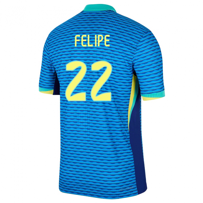 Herren Brasilien Cayo Felipe #22 Blau Auswärtstrikot Trikot 24-26 T-Shirt