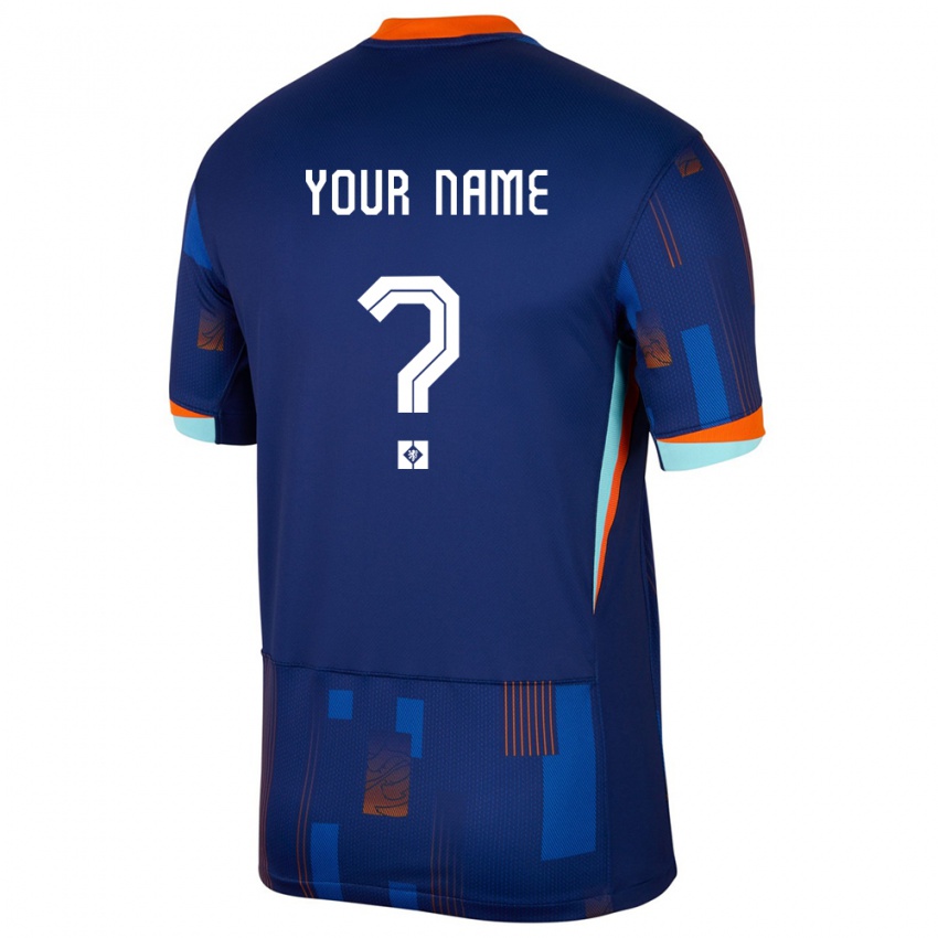 Herren Niederlande Ihren Namen #0 Blau Auswärtstrikot Trikot 24-26 T-Shirt