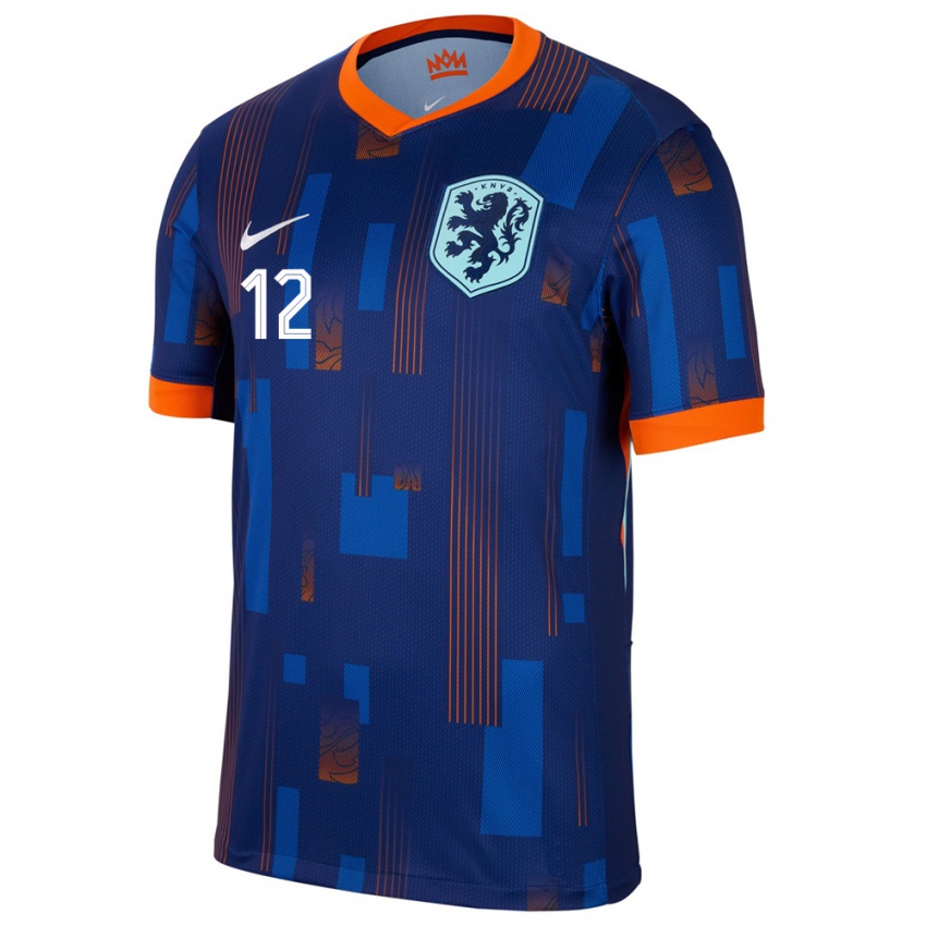 Herren Niederlande Fenna Kalma #12 Blau Auswärtstrikot Trikot 24-26 T-Shirt