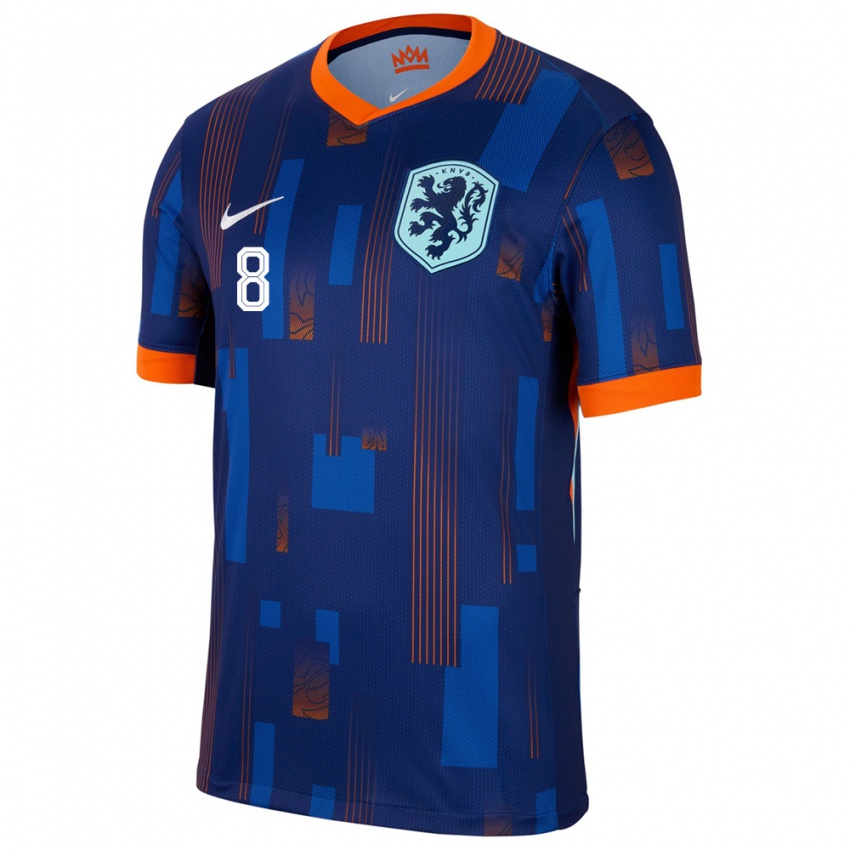 Herren Niederlande Sisca Folkertsma #8 Blau Auswärtstrikot Trikot 24-26 T-Shirt