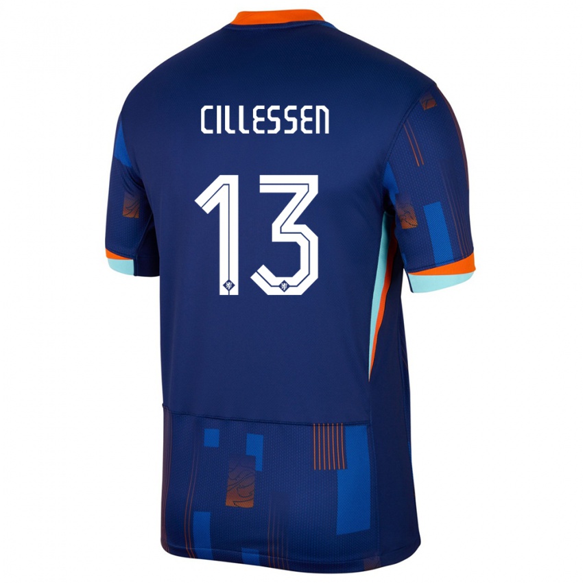 Herren Niederlande Jasper Cillessen #13 Blau Auswärtstrikot Trikot 24-26 T-Shirt