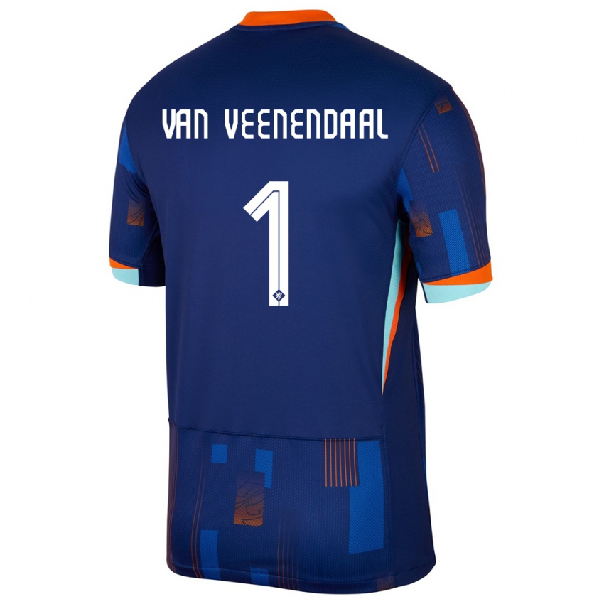 Herren Niederlande Sari Van Veenendaal #1 Blau Auswärtstrikot Trikot 24-26 T-Shirt