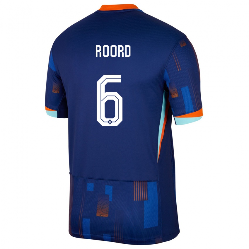 Herren Niederlande Jill Roord #6 Blau Auswärtstrikot Trikot 24-26 T-Shirt