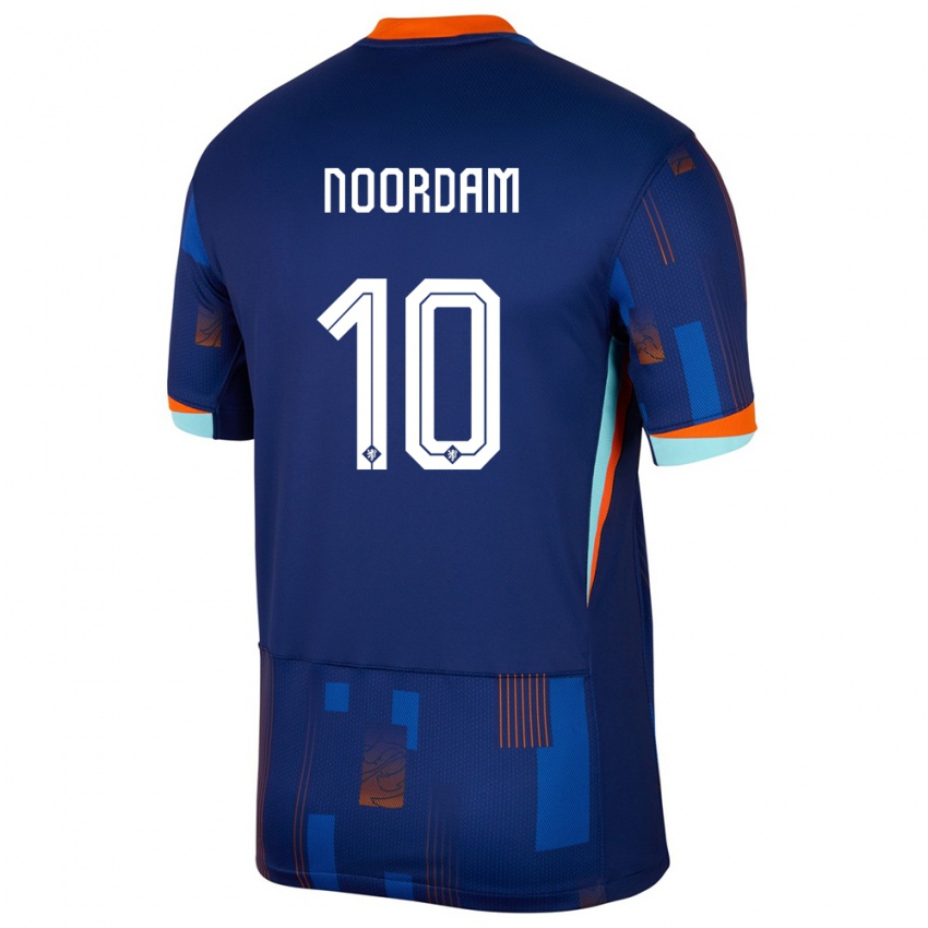 Herren Niederlande Nadine Noordam #10 Blau Auswärtstrikot Trikot 24-26 T-Shirt