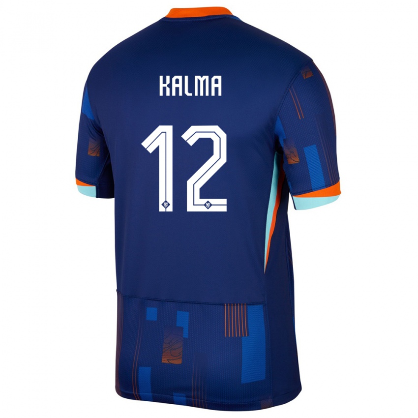 Herren Niederlande Fenna Kalma #12 Blau Auswärtstrikot Trikot 24-26 T-Shirt