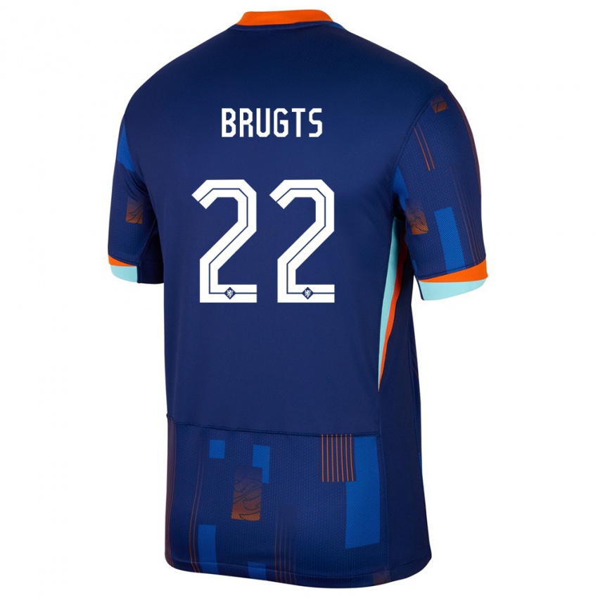 Herren Niederlande Esmee Brugts #22 Blau Auswärtstrikot Trikot 24-26 T-Shirt