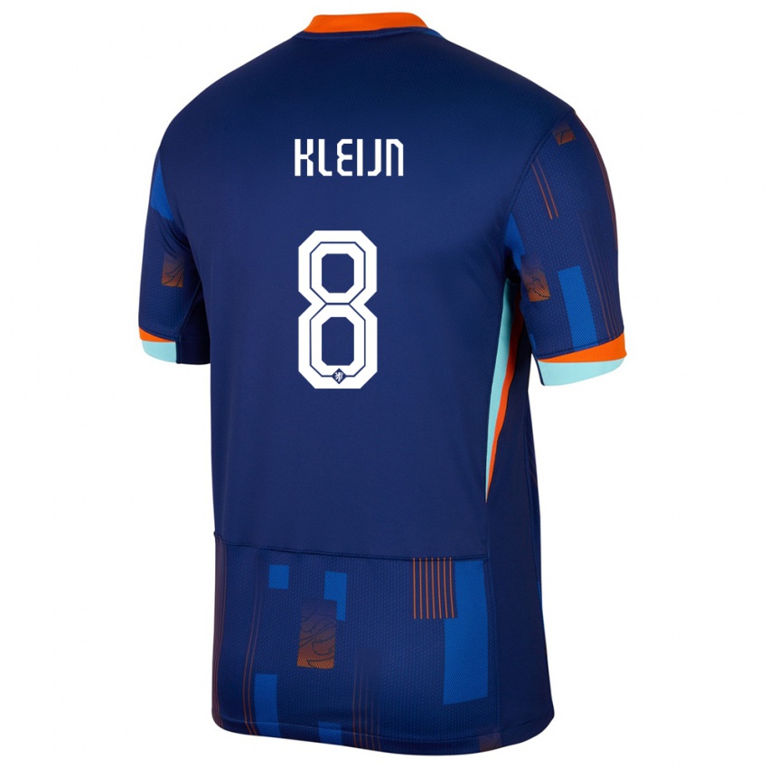 Herren Niederlande Mike Kleijn #8 Blau Auswärtstrikot Trikot 24-26 T-Shirt