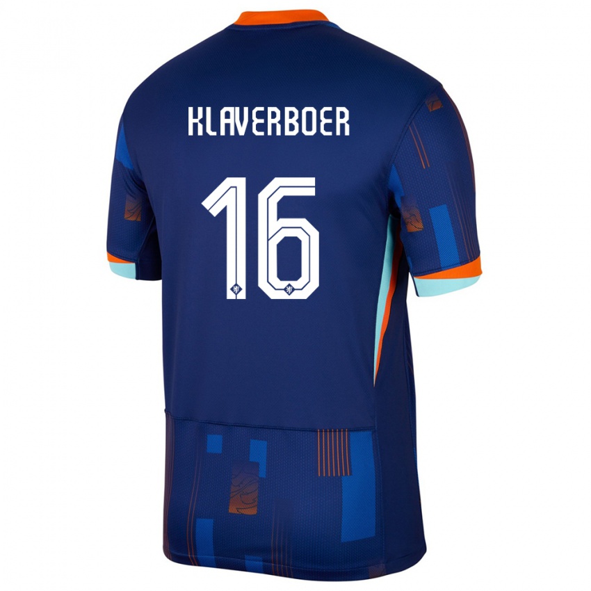 Herren Niederlande Bernt Klaverboer #16 Blau Auswärtstrikot Trikot 24-26 T-Shirt