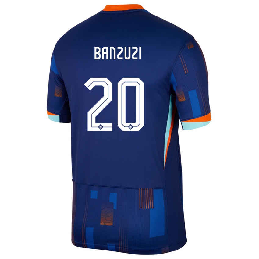 Herren Niederlande Ezechiel Banzuzi #20 Blau Auswärtstrikot Trikot 24-26 T-Shirt