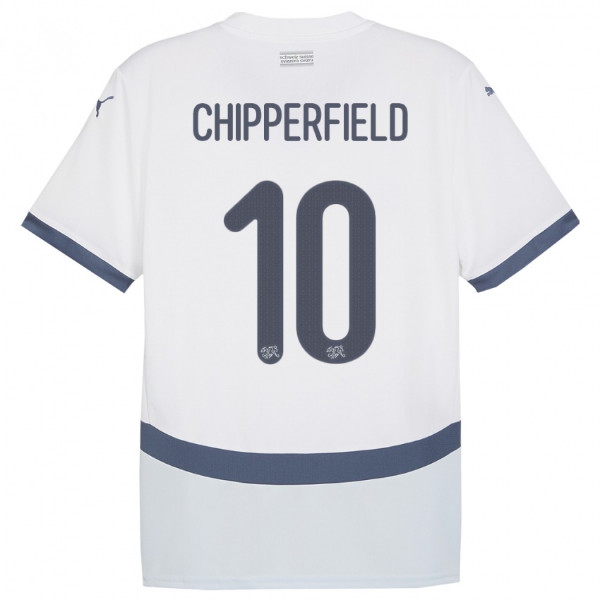 Herren Schweiz Liam Chipperfield #10 Weiß Auswärtstrikot Trikot 24-26 T-Shirt