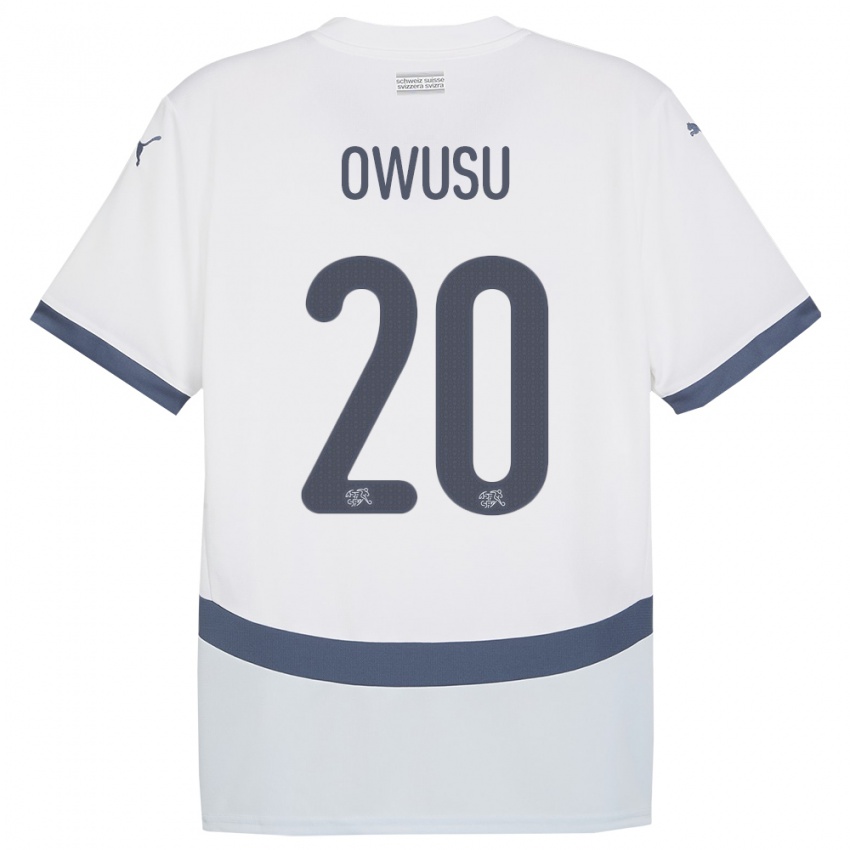 Herren Schweiz Tyron Owusu #20 Weiß Auswärtstrikot Trikot 24-26 T-Shirt