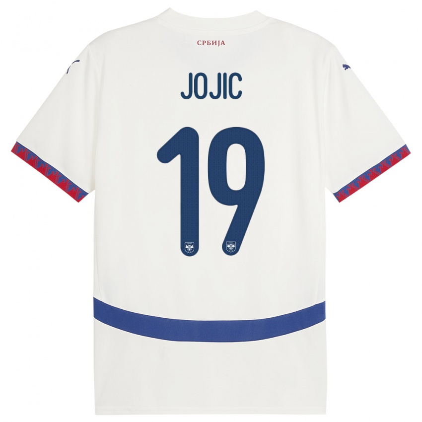 Herren Serbien Nikola Jojic #19 Weiß Auswärtstrikot Trikot 24-26 T-Shirt