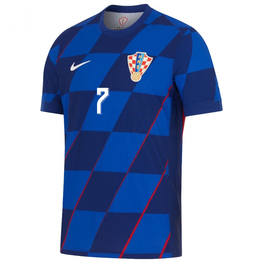 Herren Kroatien Josip Brekalo #7 Blau Auswärtstrikot Trikot 24-26 T-Shirt