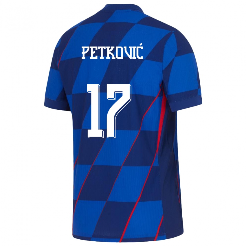 Herren Kroatien Bruno Petkovic #17 Blau Auswärtstrikot Trikot 24-26 T-Shirt