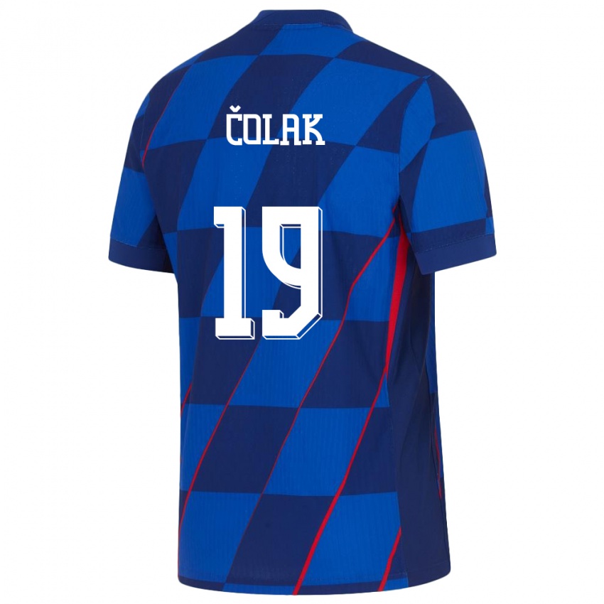 Herren Kroatien Antonio Colak #19 Blau Auswärtstrikot Trikot 24-26 T-Shirt