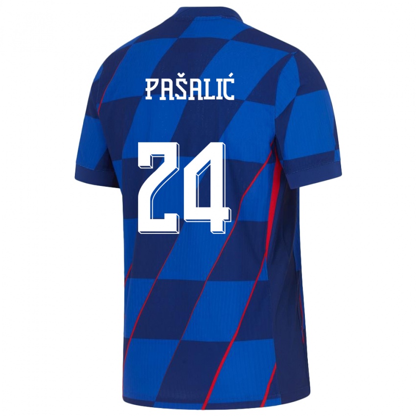 Herren Kroatien Marco Pasalic #24 Blau Auswärtstrikot Trikot 24-26 T-Shirt