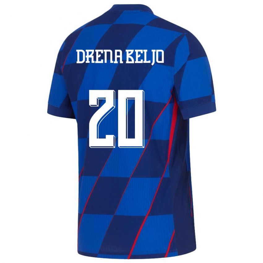 Herren Kroatien Dion Drena Beljo #20 Blau Auswärtstrikot Trikot 24-26 T-Shirt